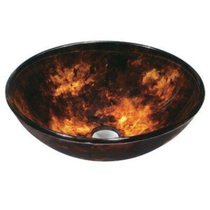 Brown and Gold Fusion Glass Vessel Bathroom Sink Vigo VG07004