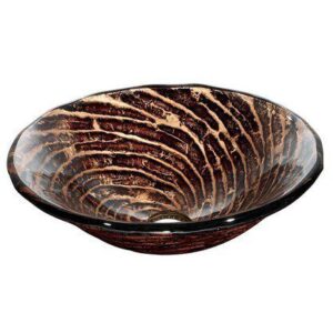 Vigo Vessel Sink Glass Chocolate Caramel Swirl