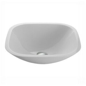 VIGO Vessel Sink VG07040 Square Shaped White Phoenix Stone Glass