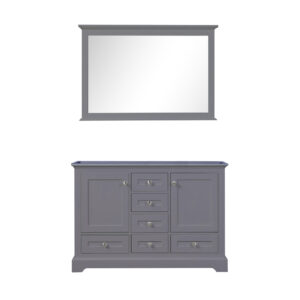 Dukes 48 in. W x 22 in. D Dark Grey Double Bath Vanity and 46 in. Mirror