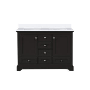 Dukes 48 in. W x 22 in. D Espresso Double Bath Vanity and Cultured Marble Top