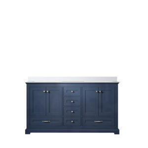 Dukes 60 in. W x 22 in. D Navy Blue Double Bath Vanity and Cultured Marble Top