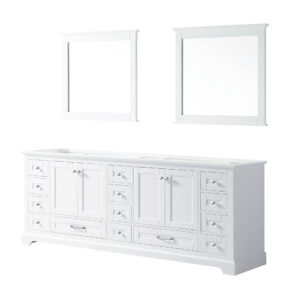 Dukes 84 in. W x 22 in. D White Double Bath Vanity and 34 in. Mirrors