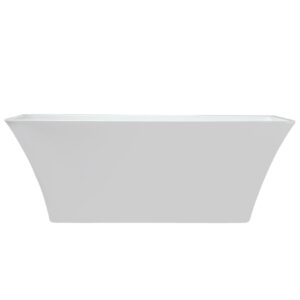 Vinter 59 in White Freestanding Acrylic Flatbottom Soaking Bathtub with Chrome Hardware