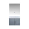 Geneva 30 in. W x 22 in. D Dark Grey Bath Vanity, Carrara Marble Top, and 30 in. LED Mirror