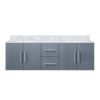 Geneva 60 in. W x 22 in. D Dark Grey Double Bath Vanity and Carrara Marble Top