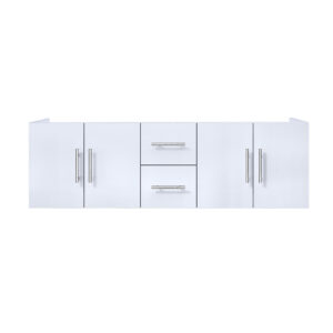 Geneva 60 in. W x 22 in. D Glossy White Double Bath Vanity