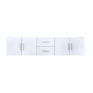 Geneva 80 in. W x 22 in. D Glossy White Double Bath Vanity