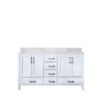 Jacques 60 in. W x 22 in. D White Double Bath Vanity and Carrara Marble Top