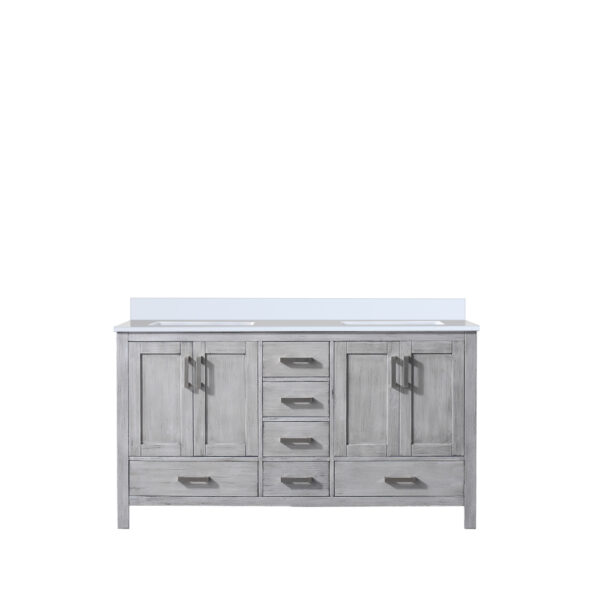 Jacques 60 in. W x 22 in. D Distressed Grey Bath Vanity and Cultured Marble Top