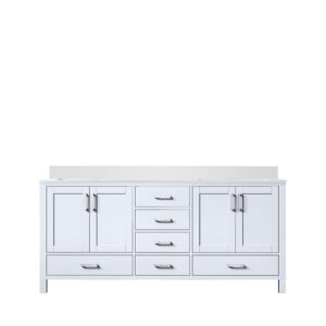 Jacques 72 in. W x 22 in. D White Bath Vanity and Cultured Marble Top