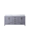 Jacques 72 in. W x 22 in. D Dark Grey Double Bath Vanity and Carrara Marble Top