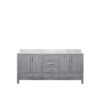 Jacques 72 in. W x 22 in. D Distressed Grey Double Bath Vanity and Carrara Marble Top