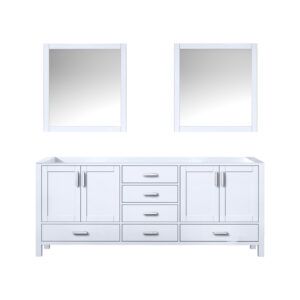 Jacques 80 in. W x 22 in. D White Double Bath Vanity and 30 in. Mirrors