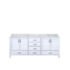 Jacques 80 in. W x 22 in. D White Double Bath Vanity and Carrara Marble Top