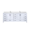 Jacques 84 in. W x 22 in. D White Double Bath Vanity, White Quartz Top, and Faucet Set