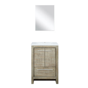 Lafarre 24W x 20D Rustic Acacia Bath Vanity, Cultured Marble Top and 18Mirror