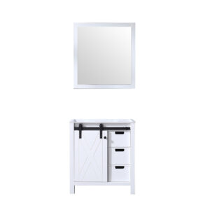 Marsyas 30W x 22D White Bath Vanity and 28Mirror