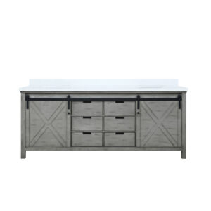 Marsyas 80W x 22D Ash Grey Double Bath Vanity and Cultured Marble Countertop