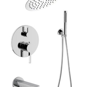 Salamonio 1-Spray Tub and Shower Faucet Combo with Round Showerhead and Handheld Shower Wand in Chrome