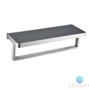 Bagno Lucido Stainless Steel 24 in. Towel Bar in Matte Black