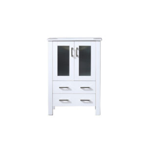 Volez 24W x 18.25D White Bath Vanity and White Ceramic Top