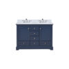 Dukes 48 in. W x 22 in. D Navy Blue Double Bath Vanity, Cultured Marble Top, and Faucet Set