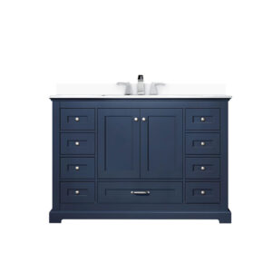 Dukes 48 in. W x 22 in. D Navy Blue Single Bath Vanity, Cultured Marble Top, and Faucet Set