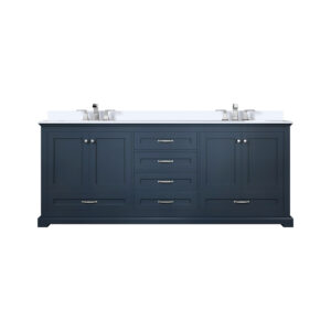 Dukes 80 in. W x 22 in. D Navy Blue Double Bath Vanity, Cultured Marble Top, and Faucet Set