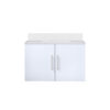Geneva 30 in. W x 22 in. D Glossy White Bath Vanity and White Quartz Top