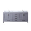 Jacques 80 in. W x 22 in. D Dark Grey Double Bath Vanity, Carrara Marble Top, and Faucet Set