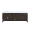 Laurel 84W x 22D Brown Oak Double Bath Vanity and Carrara Marble Top