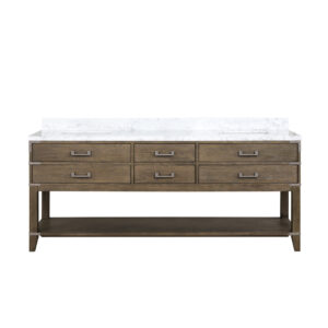 Norwalk 80W x 22D Grey Oak Double Bath Vanity and Carrara Marble Top