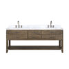 Norwalk 80W x 22D Grey Oak Double Bath Vanity, Carrara Marble Top, and Faucet Set