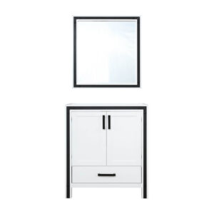 Ziva 30W x 22D White Bath Vanity and 28Mirror