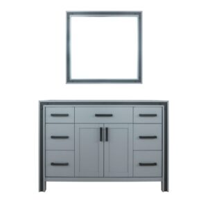 Ziva 48W x 22D Dark Grey Bath Vanity and 34Mirror