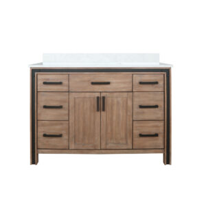 Ziva 48W x 22D Rustic Barnwood Bath Vanity and Cultured Marble Top