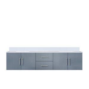 Geneva 80 in. W x 22 in. D Dark Grey Double Bath Vanity and Cultured Marble Top