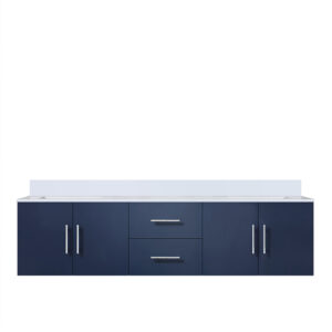 Geneva 72 in. W x 22 in. D Navy Blue Double Bath Vanity and Cultured Marble Top