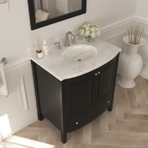 Laviva Estella 32" Espresso Bathroom Vanity with White Carrara Marble Countertop