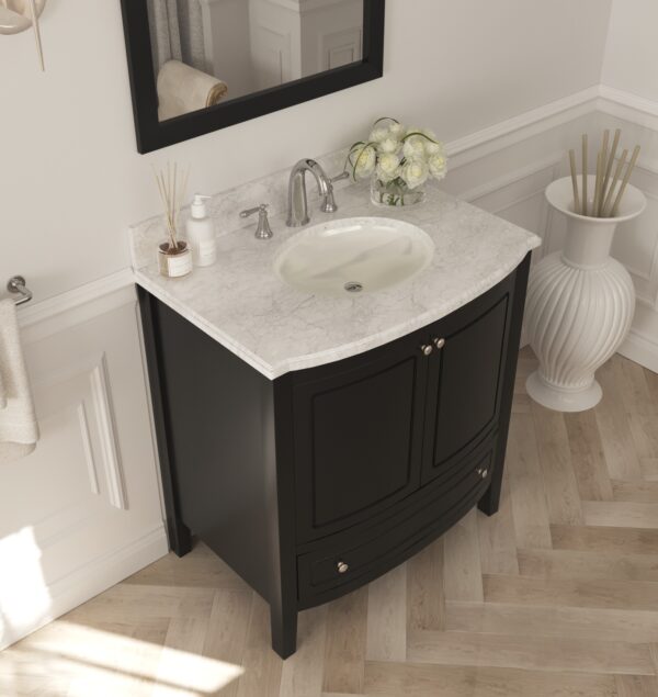 Laviva Estella 32" Espresso Bathroom Vanity with White Carrara Marble Countertop