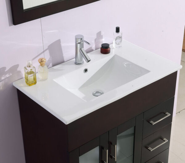 Laviva Nova 32" Brown Bathroom Vanity with White Ceramic Basin Countertop