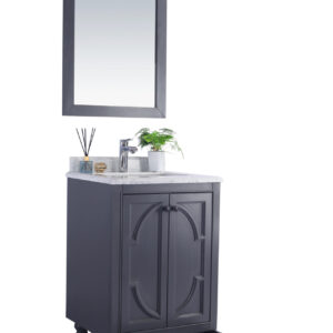 Laviva Odyssey 24" Maple Grey Bathroom Vanity with White Quartz Countertop