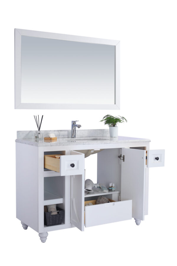 Laviva Odyssey 48" White Bathroom Vanity with White Carrara Marble Countertop