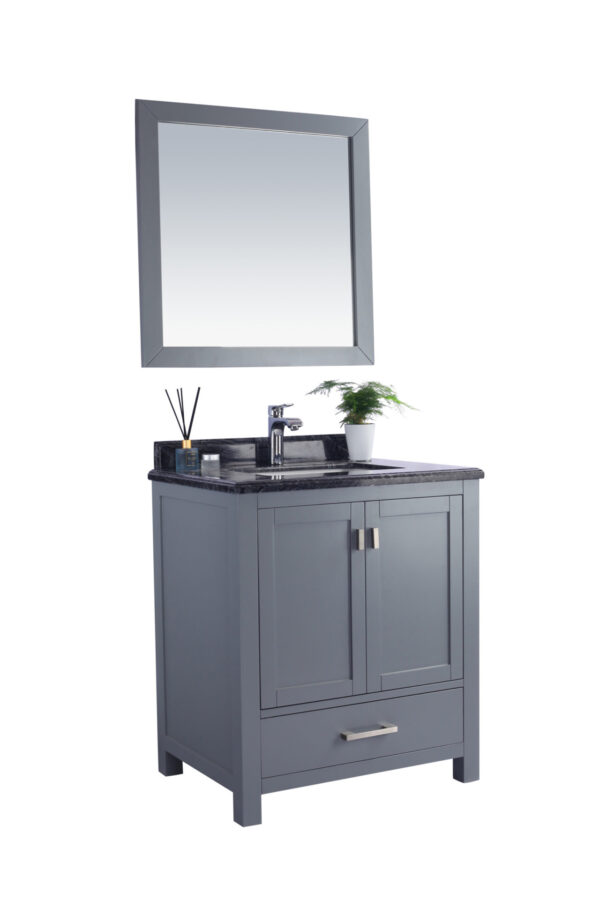 Laviva Wilson 30" Grey Bathroom Vanity with Black Wood Marble Countertop