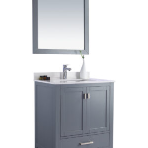 Laviva Wilson 30" Grey Bathroom Vanity with White Quartz Countertop