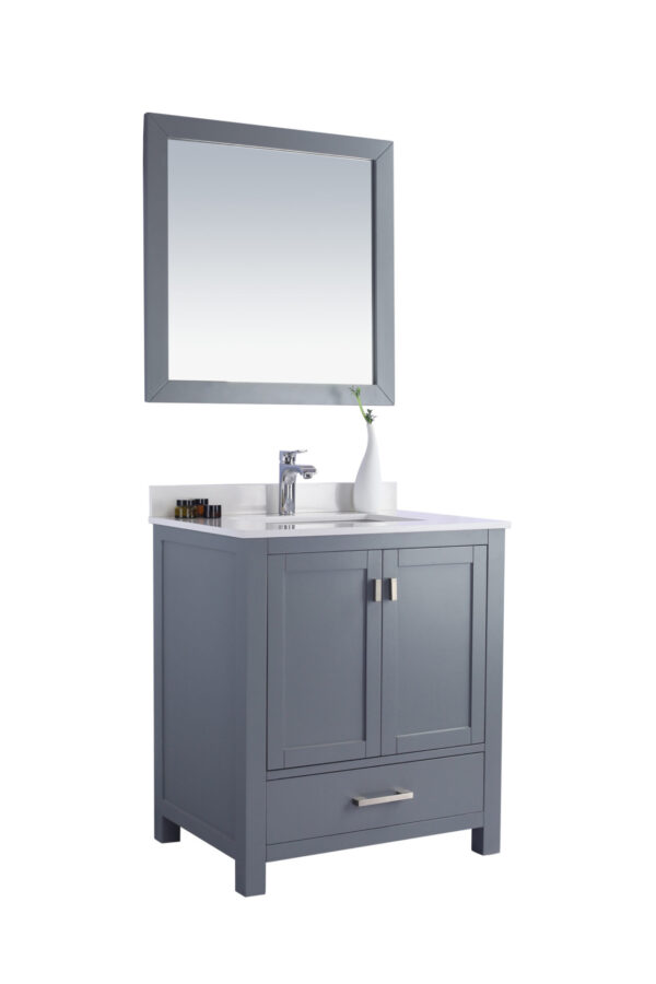 Laviva Wilson 30" Grey Bathroom Vanity with White Quartz Countertop