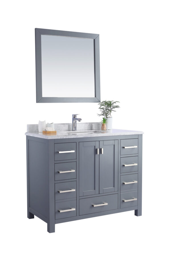 Laviva Wilson 42" Grey Bathroom Vanity with White Carrara Marble Countertop