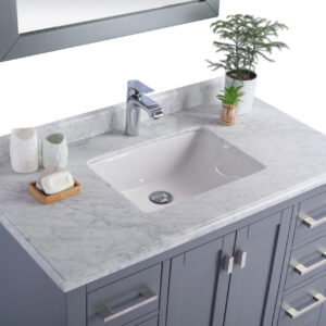 Laviva Wilson 42" Grey Bathroom Vanity with White Carrara Marble Countertop