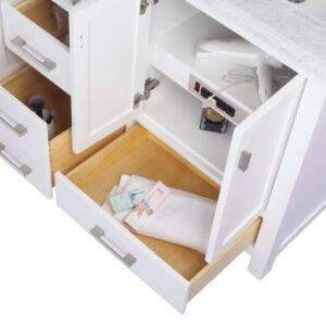 Laviva Wilson 60" White Double Sink Bathroom Vanity with White Carrara Marble Countertop